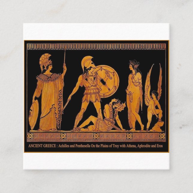 Ancient God And Goddess Frieze - Greece Square Business Card (Front)