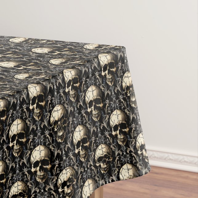 Ancient Goth Skulls Tablecloth (In Situ)