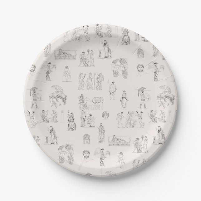 Ancient Greece Classical Greek History Pattern Paper Plate (Front)