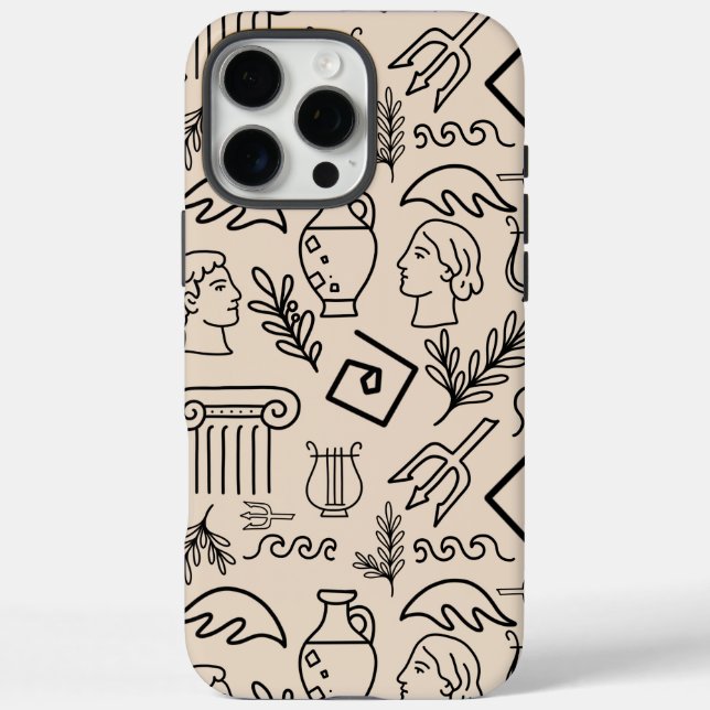 Ancient Greece Line Art Pattern Case-Mate iPhone Case (Back)