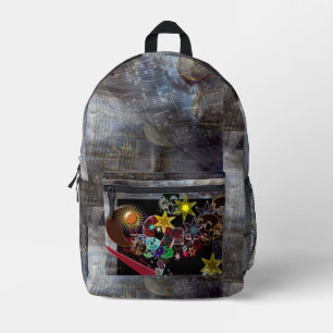 Ancient Greece Music Staff Stars Printed Backpack