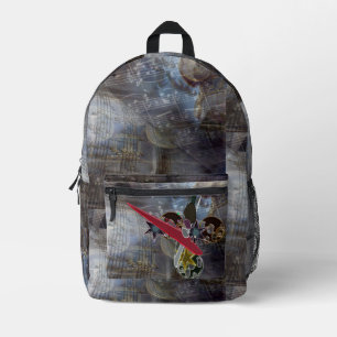 Ancient Greece Music Staff Stars Var 2 Printed Backpack