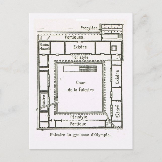 Ancient Greece, Olympia, plan of the Gymnasium Postcard (Front)