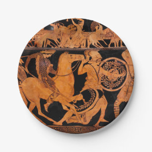 Ancient Greek Classical Antiquity Red-Figure Art Paper Plate