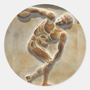 Ancient Greek Discus Thrower -  Discobolus Classic Round Sticker