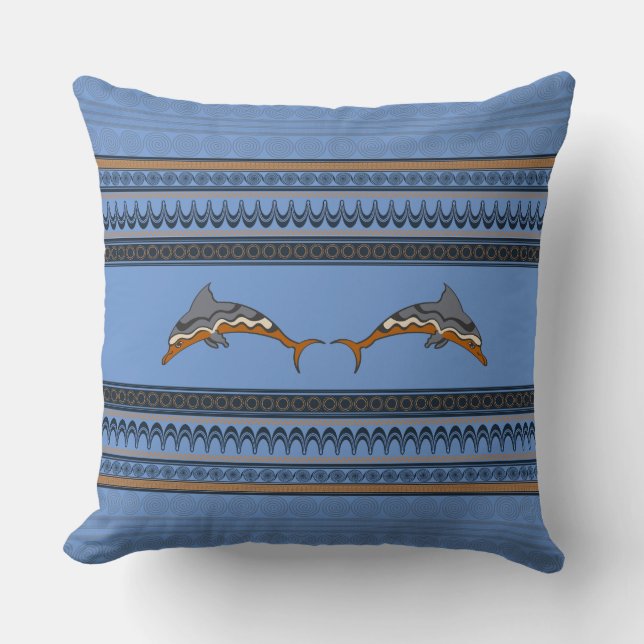 Ancient Greek Dolphin Cushion (Front)