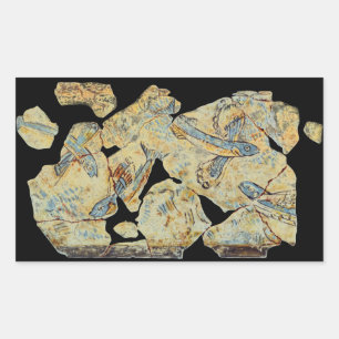 ancient greek fish painting fresco art mural resto rectangular sticker
