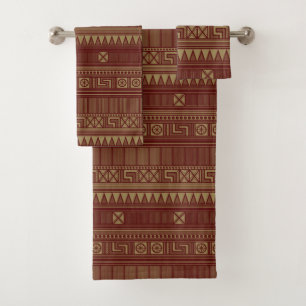 Ancient Greek geometric-style pattern Bath Towel Set
