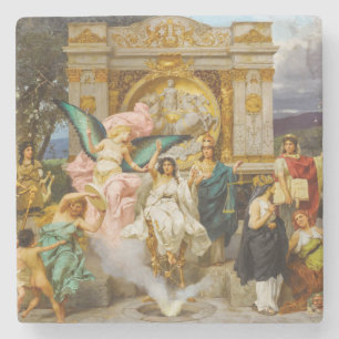 Ancient Greek Gods on Mount Parnassus Stone Coaster