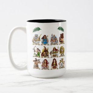 Ancient Greek Gods Two-Tone Coffee Mug