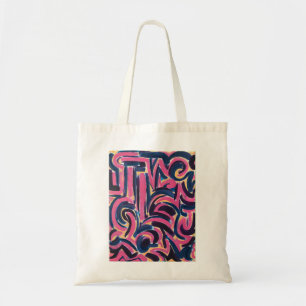 Ancient Greek Graffiti-Hand Painted Abstract Art Tote Bag