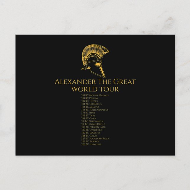 Ancient Greek History - Alexander The Great World Announcement Postcard (Front)