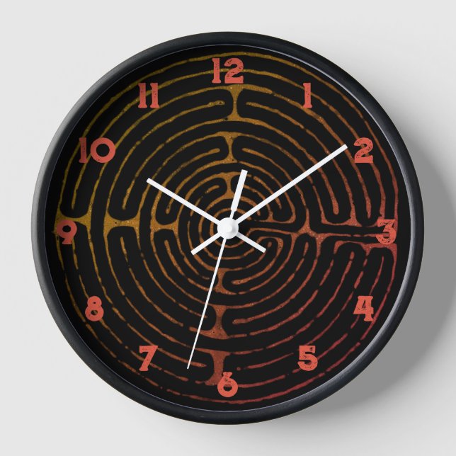 Ancient Greek Labyrinth Wall Clock (Front)
