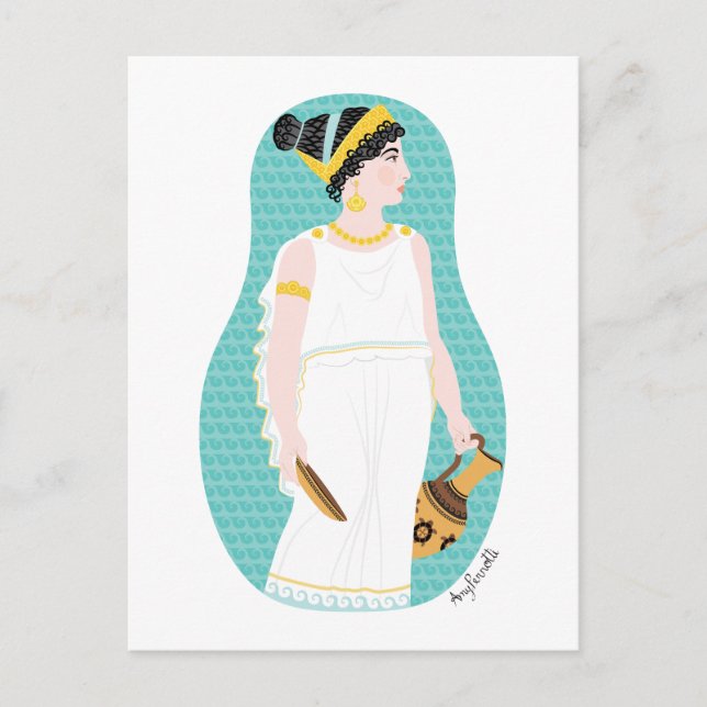 Ancient Greek Matryoshka Postcard (Front)