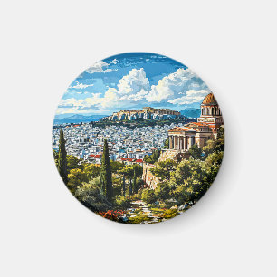 Ancient Greek Monument in Historic Athens Magnet
