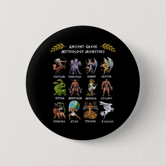 Ancient Greek Mythology Monsters 6 Cm Round Badge (Front)
