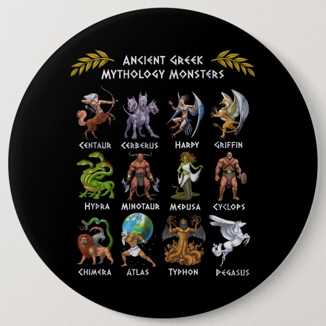 Ancient Greek Mythology Monsters 6 Cm Round Badge (Front)