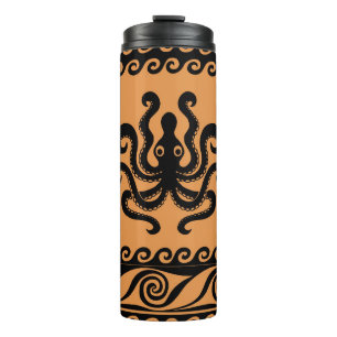 Ancient Greek octopus, wave pattern Thermal Tumbler