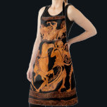 Ancient Greek Red-Figure Pottery Classical Art Apron<br><div class="desc">Show off your love of ancient Greek history with this unique apron! This design reproduces details from a red-figure terracotta krater attr. to the Painter of the Woolly Satyrs, made in c. 450 BCE. (In the Metropolitan Museum of Art, New York; public domain image digitally restored by Howell's Paper Emporium...</div>