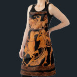 Ancient Greek Red-Figure Pottery Classical Art Apron<br><div class="desc">Show off your love of ancient Greek history with this unique apron! This design reproduces details from a red-figure terracotta krater attr. to the Painter of the Woolly Satyrs, made in c. 450 BCE. (In the Metropolitan Museum of Art, New York; public domain image digitally restored by Howell's Paper Emporium...</div>