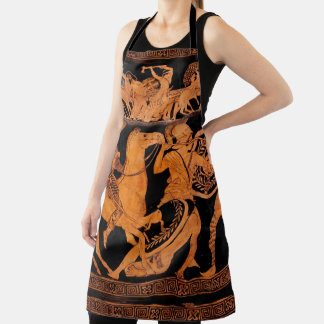 Ancient Greek Red-Figure Pottery Classical Art Apron