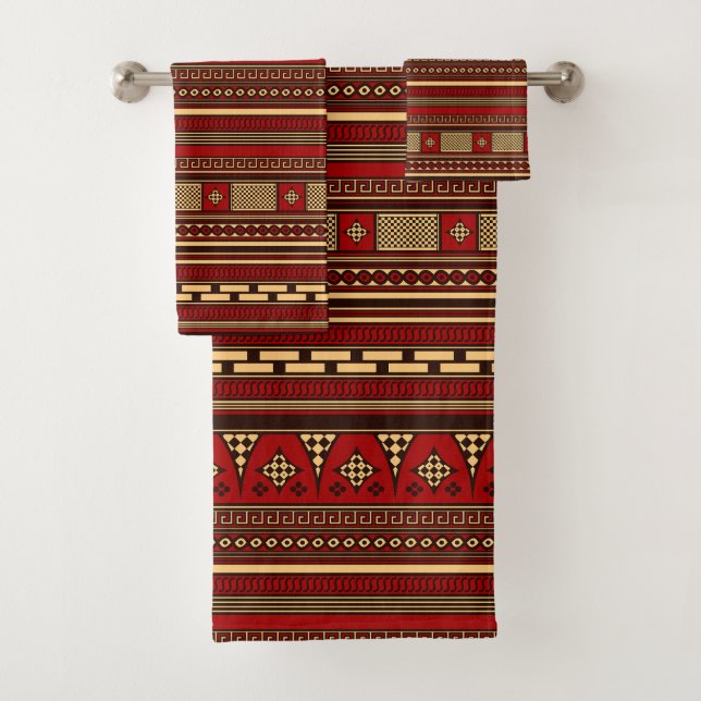 Ancient Greek Rhodian Geometrical Pattern Towel (Insitu)