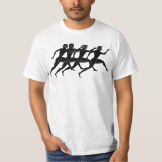 Ancient Greek Runners Running - Black T-Shirt