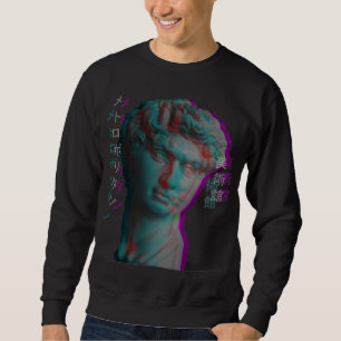 Ancient Greek Sculpture Vaporwave Statue Head Sweatshirt