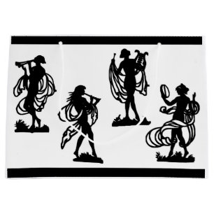 ancient Greek silhouettes of the Muses print Large Gift Bag