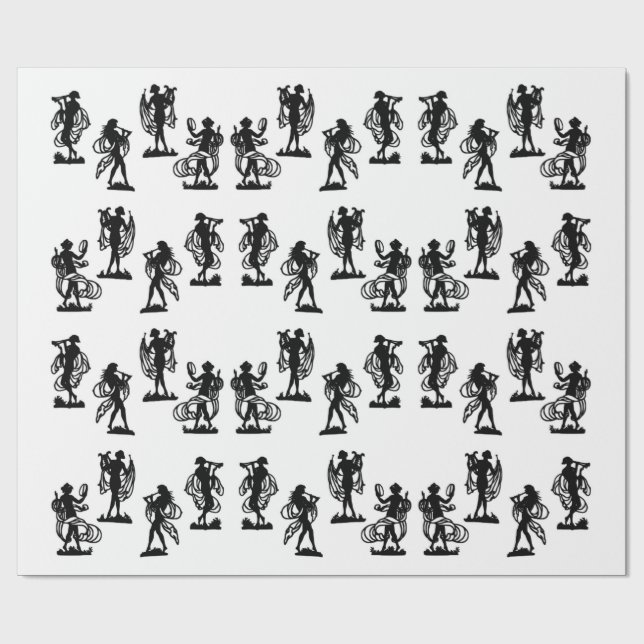 ancient Greek silhouettes of the Muses print Wrapping Paper (Flat)