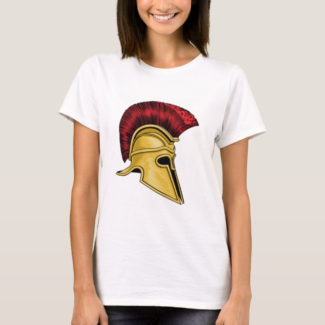 Ancient Greek Spartan Gladiator Warrior Helmet T-Shirt (Front)