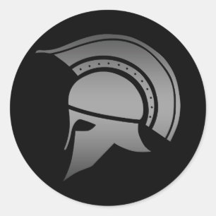 Ancient Greek Spartan Helmet Classic Round Sticker