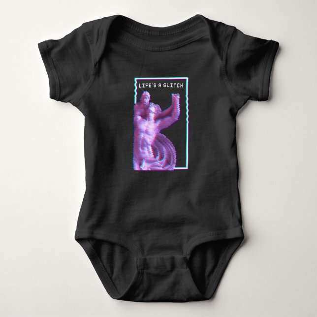 Ancient Greek Statue Aesthetic Vaporwave Glitch Baby Bodysuit (Front)