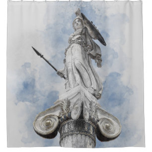 Ancient greek statue Athena  Shower Curtain