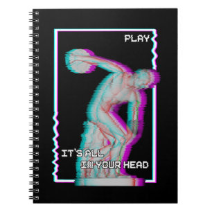 Ancient Greek Statue Discus Throw Vaporwave Glitch Notebook