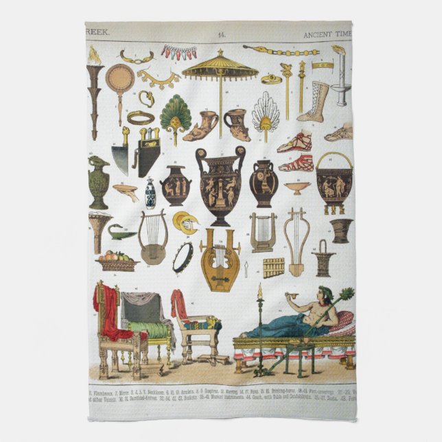Ancient Greek Tea Towel (Vertical)