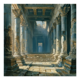Ancient Greek Temple Ruins Poster