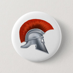 Ancient Greek Warrior Helmet 6 Cm Round Badge