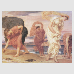Ancient Greek Women Picking up Pebbles on a Beach Tissue Paper