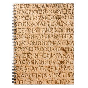 ancient Greek writing chiseled on stone Notebook