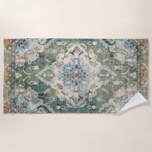 Ancient green carpet beach towel