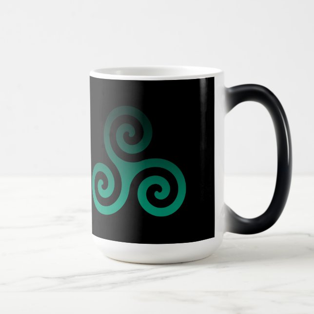 Ancient Green Triskele Black Magic Mug (Right)