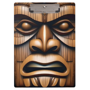Ancient Guardians: Tiki Wood Art Clipboard