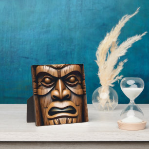 Ancient Guardians: Tiki Wood Art Plaque