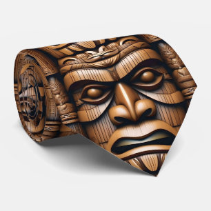 Ancient Guardians: Tiki Wood Art Tie