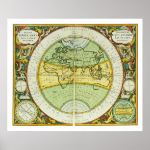 Ancient Hemispheres of the World, plate 94 from 'T Poster