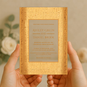 Ancient Hieroglyphic Motifs Egyptian Wedding Acrylic Invitations
