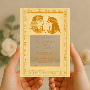 Ancient Hieroglyphs King & Queen Egyptian Wedding Acrylic Invitations