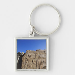 Ancient hieroglyphs on wall, Temple of Karnak, Key Ring