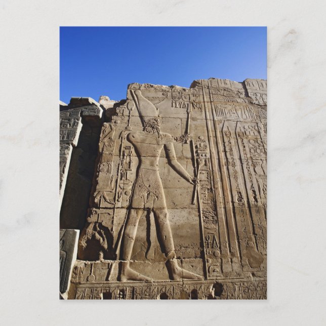 Ancient hieroglyphs on wall, Temple of Karnak, Postcard (Front)